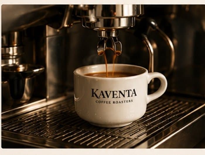 Espresso makinesinde Kaventa kahvesi