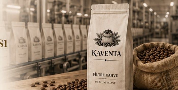 Üretim hattında Kaventa paketleri